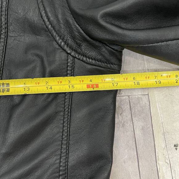 Michael Kors Womens Black Leather Jacket Size XS Classic Zip Up Party Evening - Picture 13 of 14